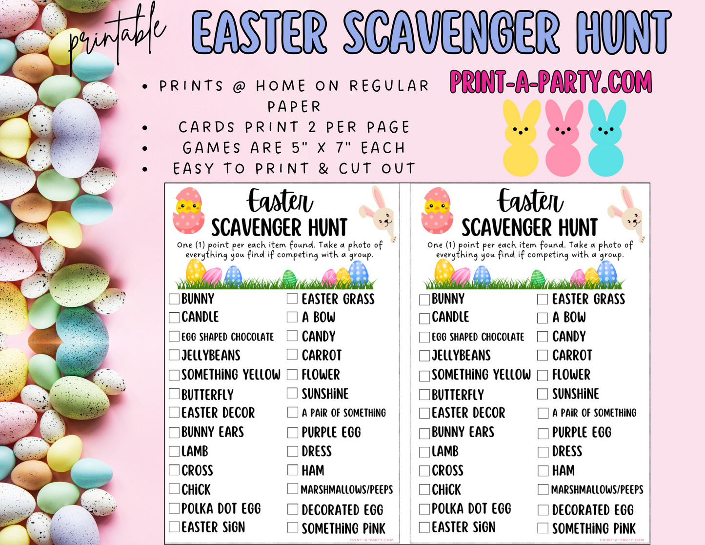 Scavenger Hunt: Easter | Bunny | Jellybeans | Easter Eggs | Easter Sunday - INSTANT DOWNLOAD