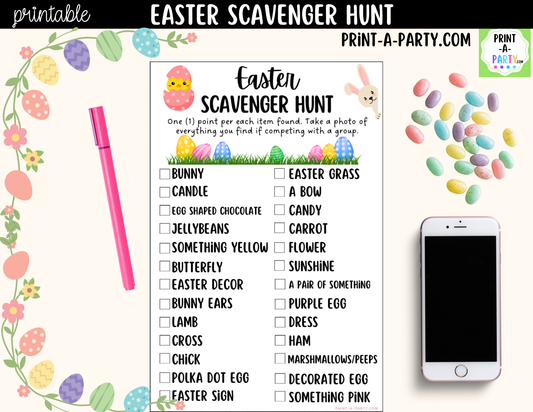 Easter Scavenger Hunt Printable | Easter Party Game