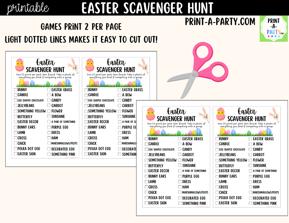 Easter Scavenger Hunt Printable | Easter Party Game
