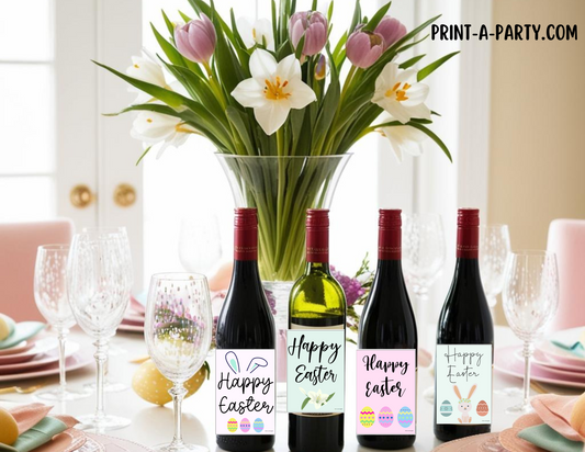 WINE LABELS: Easter Wine | Easter | Wine Gift | Wine Labels | Easter Decor | Easter Table