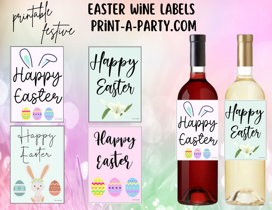 WINE LABELS: Easter Wine | Easter | Wine Gift | Wine Labels | Easter Decor | Easter Table