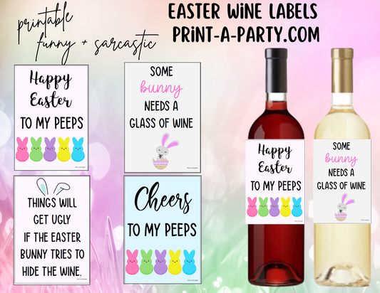 WINE LABELS: Easter Wine | Funny Sarcastic Easter Wine Labels | Wine Gift | Wine Labels | INSTANT DOWNLOAD