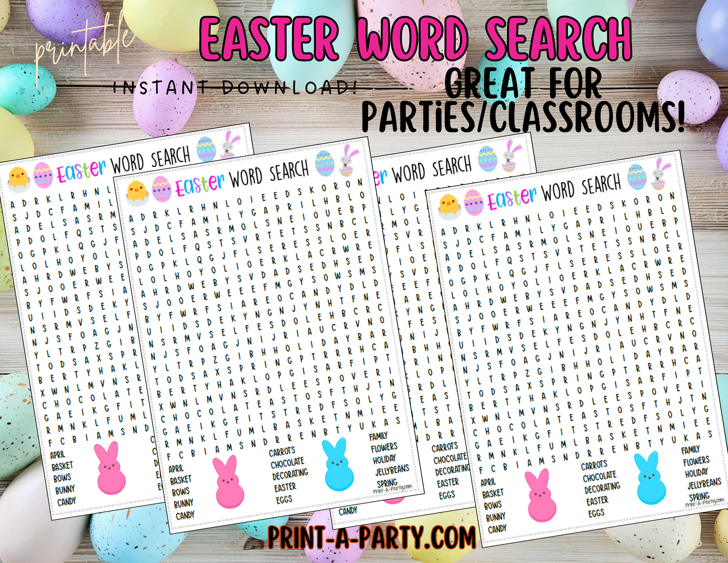 WORD SEARCH:  Easter Word Search | Easter Games | Easter Bunny | Easter Activities - INSTANT DOWNLOAD