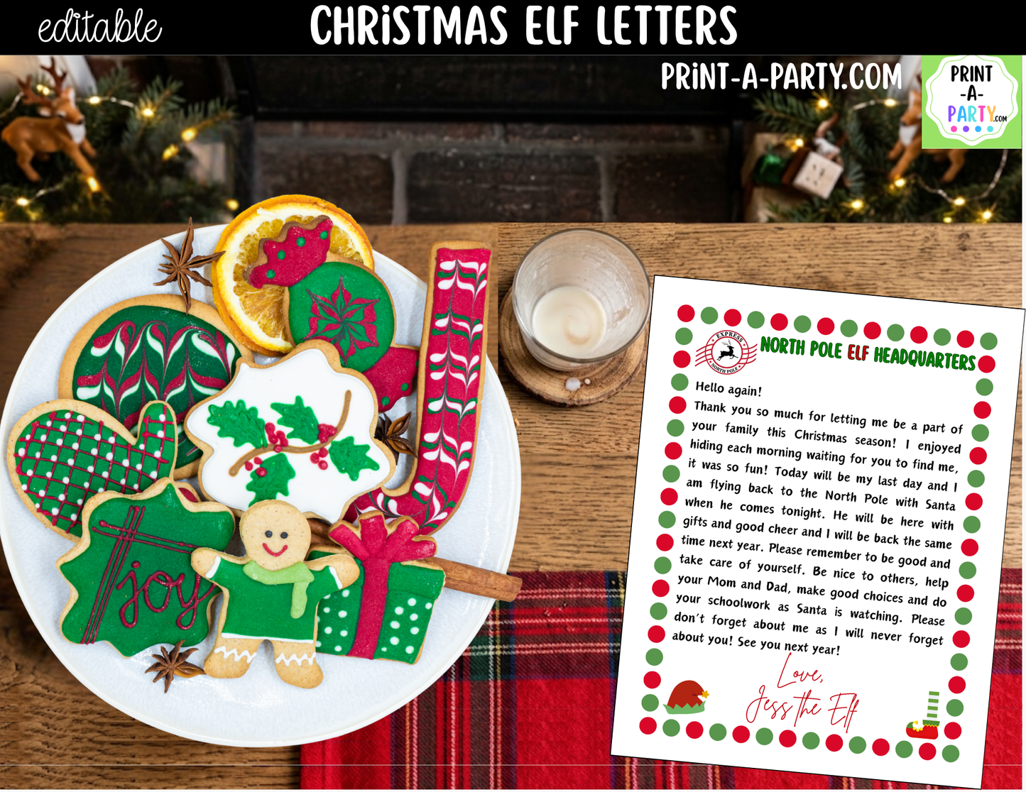 Editable Christmas Elf Letters - Printable Elf Arrival and Goodbye Notes for Kids