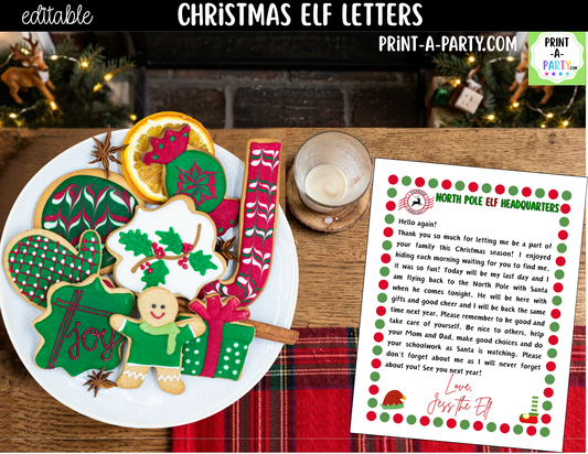 Editable Christmas Elf Letters - Printable Elf Arrival and Goodbye Notes for Kids