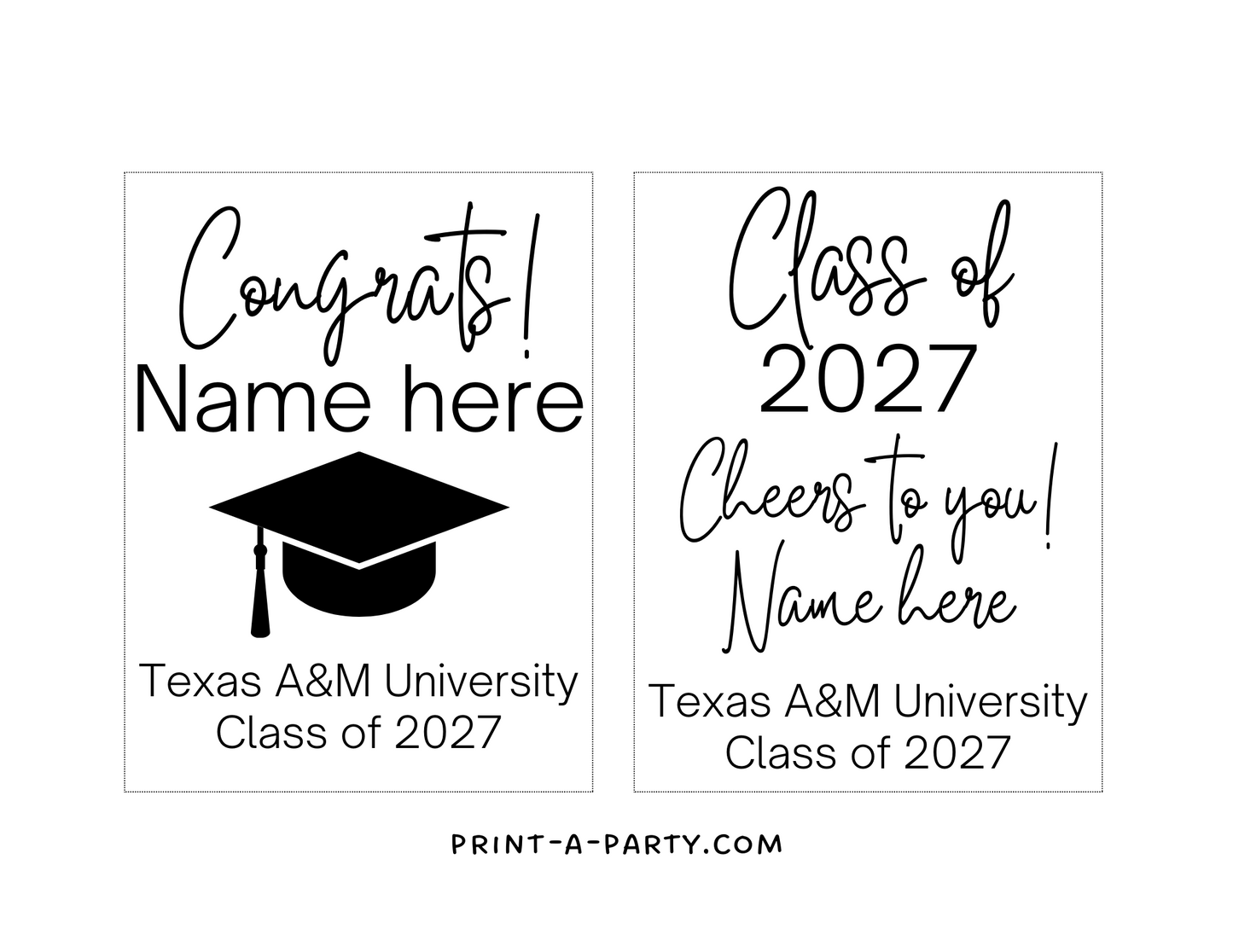 WINE LABELS: EDITABLE College Graduation Wine Labels (2) | Graduation Gift | College Grad | Custom College Grad Gift