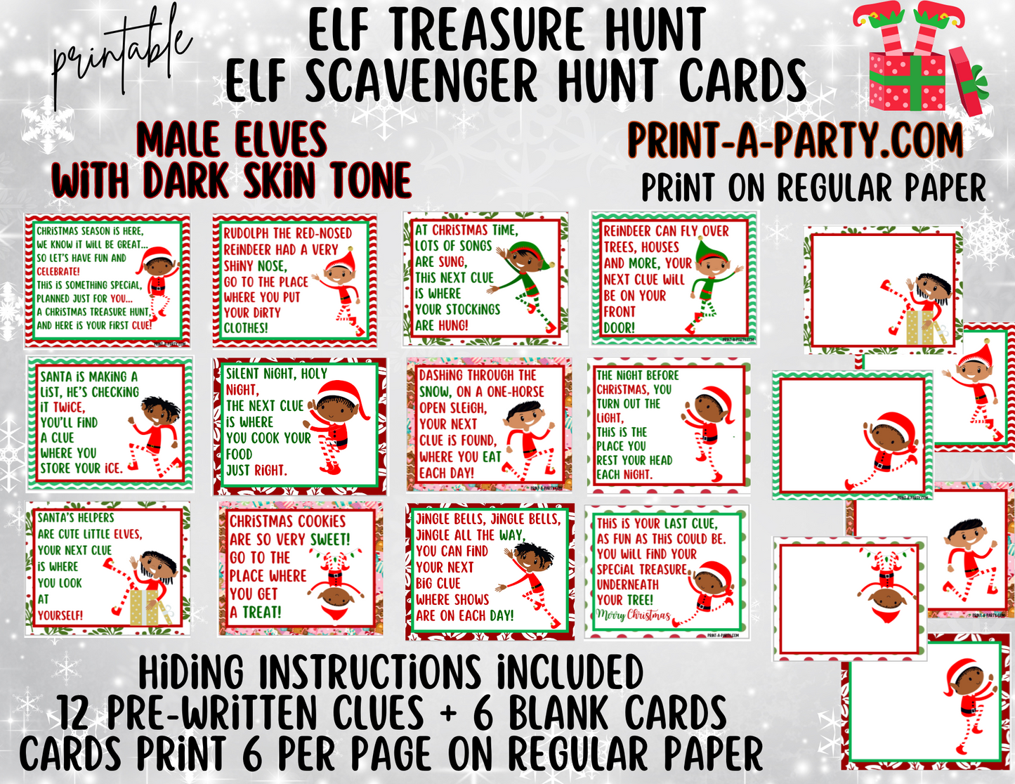 ELF TREASURE HUNT | Elf Scavenger Hunt | MALE ELF W DARK SKIN TONE | Elf Activity | Christmas Elf Arrival