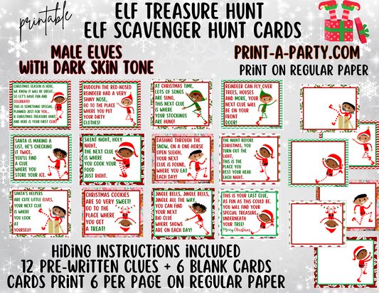 ELF TREASURE HUNT | Elf Scavenger Hunt | MALE ELF W DARK SKIN TONE | Elf Activity | Christmas Elf Arrival