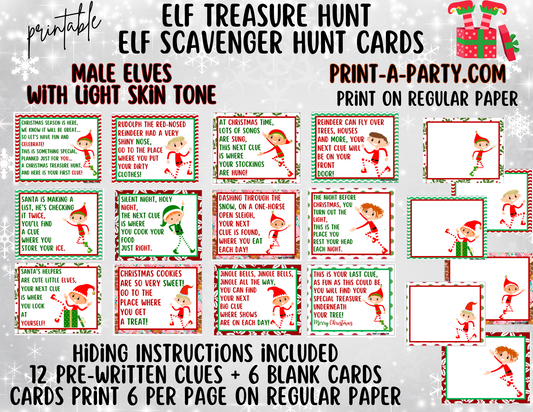 ELF TREASURE HUNT | Elf Scavenger Hunt | MALE ELF W LIGHT SKIN TONE | Elf Activity | Christmas Elf Arrival