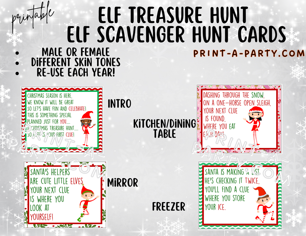 ELF TREASURE HUNT | Elf Scavenger Hunt | Elf Arrival Activity | Elf Ac ...