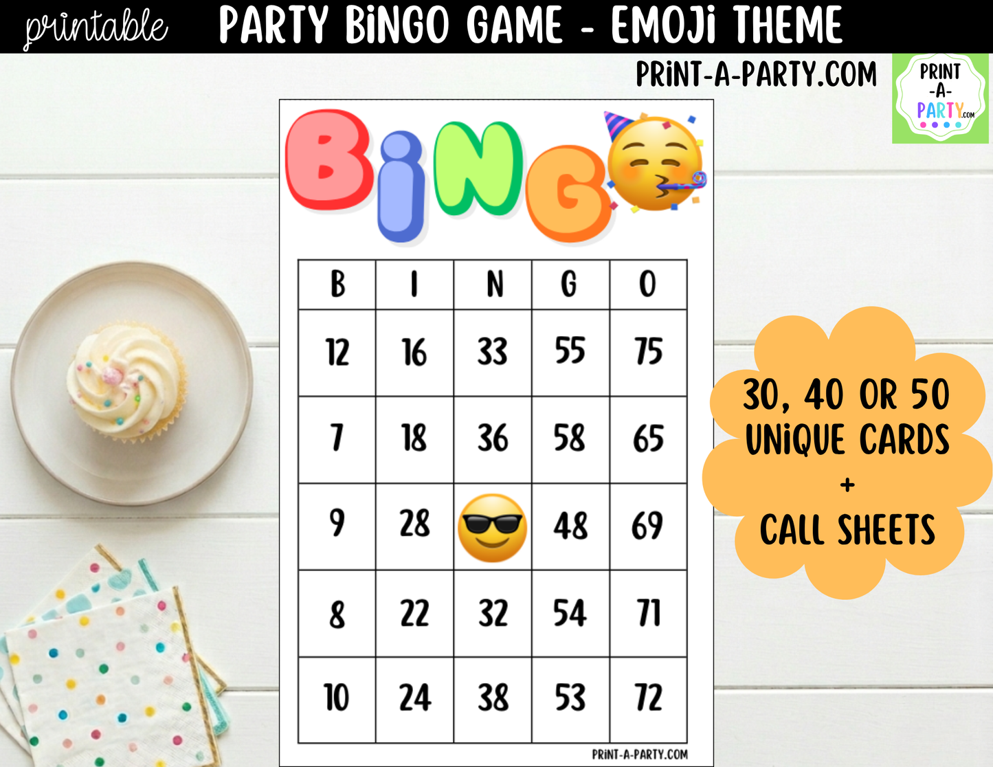 Emoji Bingo Game Printable | Classroom & Party Activity