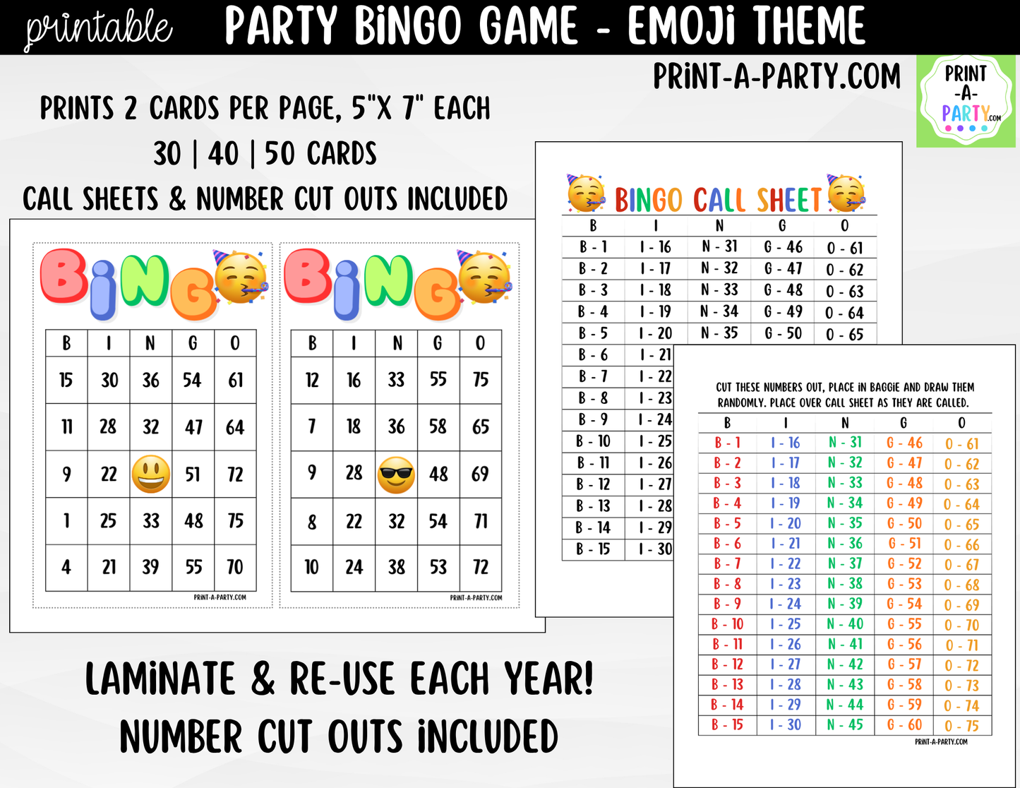 Emoji Bingo Game Printable | Classroom & Party Activity