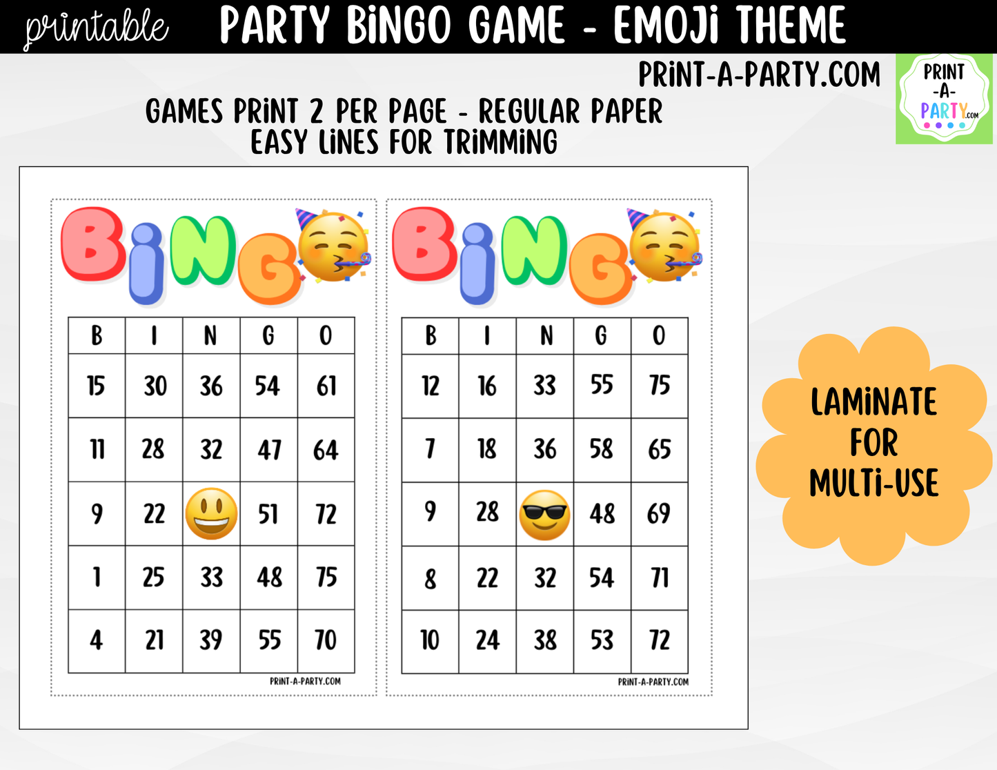 Emoji Bingo Game Printable | Classroom & Party Activity