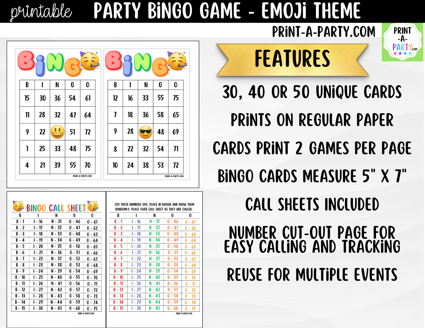 Emoji Bingo Game Printable | Classroom & Party Activity