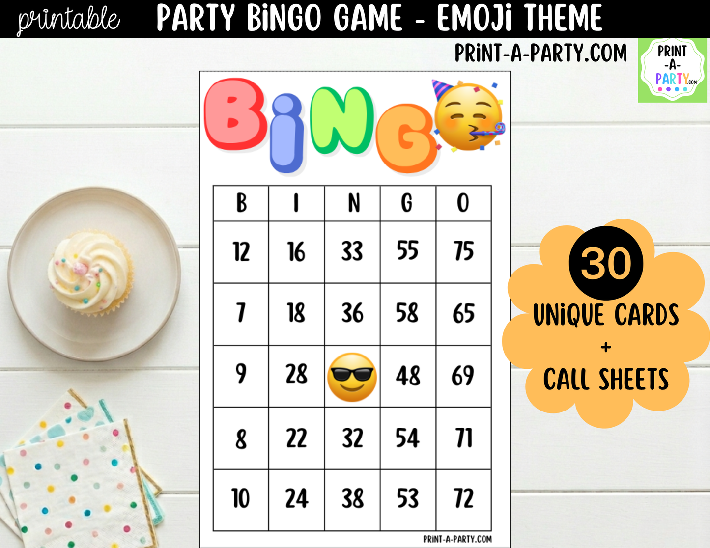 Emoji Bingo Game Printable | Classroom & Party Activity