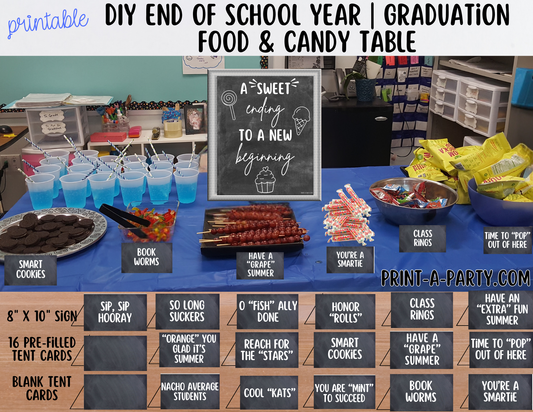 END OF SCHOOL YEAR CANDY BAR DIY - Chalkboard | CANDY TABLE SET UP DIY | END OF YEAR School Party | GRADUATION Party | Summer Parties | School Parties