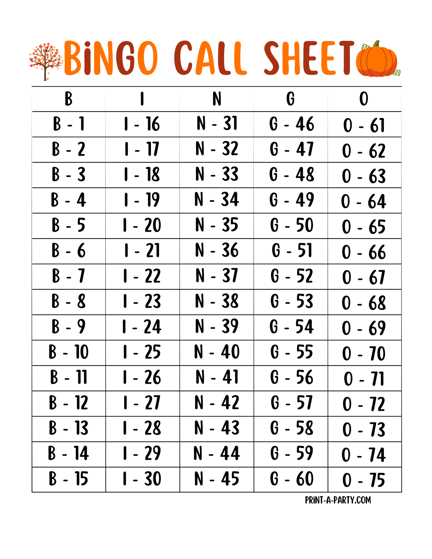 BINGO: Fall | Autumn | Pumpkin | Classrooms | Parties | Birthday | 30, 40, or 50 cards - INSTANT DOWNLOAD