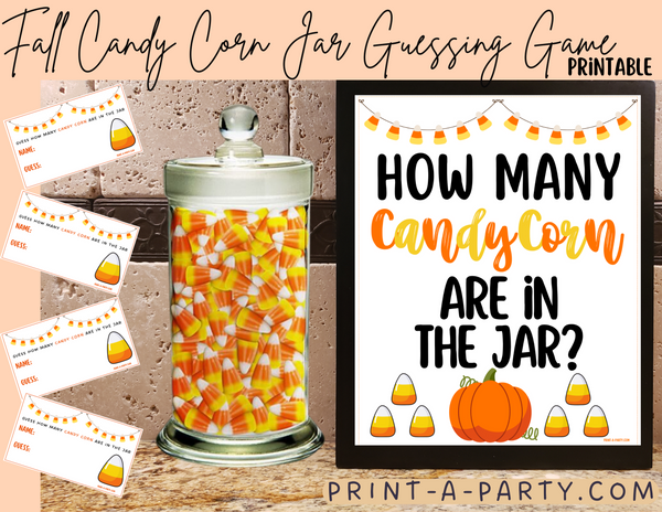 FALL CANDY CORN GUESSING GAME | How many candy corns are in jar | Fall Party | Fall DIY | Fall Candy| Printable