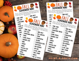 SCAVENGER HUNT GAME: Fall | Autumn | INSTANT DOWNLOAD | Parties | Family Fun
