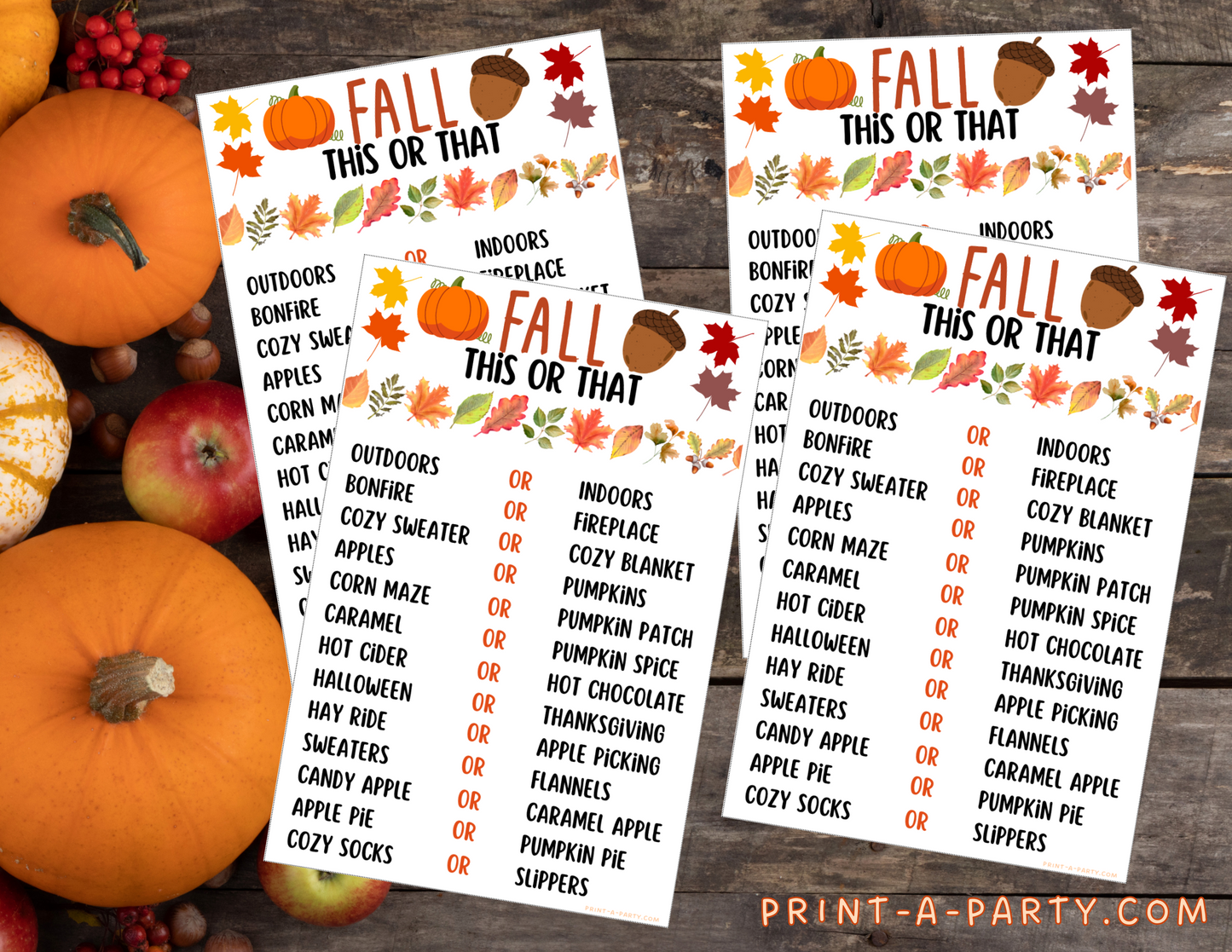 THIS OR THAT GAME: Fall | Autumn | Fall Party Game | Fall Classroom Activity