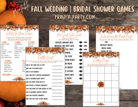 GAME BUNDLE: Bridal Wedding Shower Engagement Party Game Bundle | Fall Wedding | Fall Wedding Theme | Burnt Orange Wedding Florals | Printable