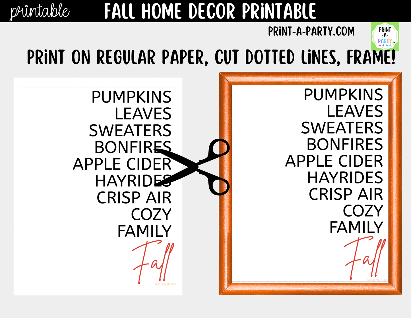 Printable Fall Wall Art | Cozy Fall Quote Sign | Minimalist Autumn Home Decor