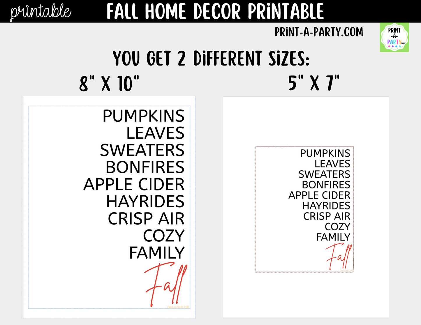Printable Fall Wall Art | Cozy Fall Quote Sign | Minimalist Autumn Home Decor