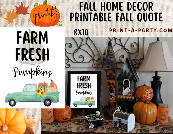 PRINTABLE QUOTE | Instant Art | Word Art | Farm Fresh Pumpkins | Farmhouse Decor | Fall | Word Art | Home Decor