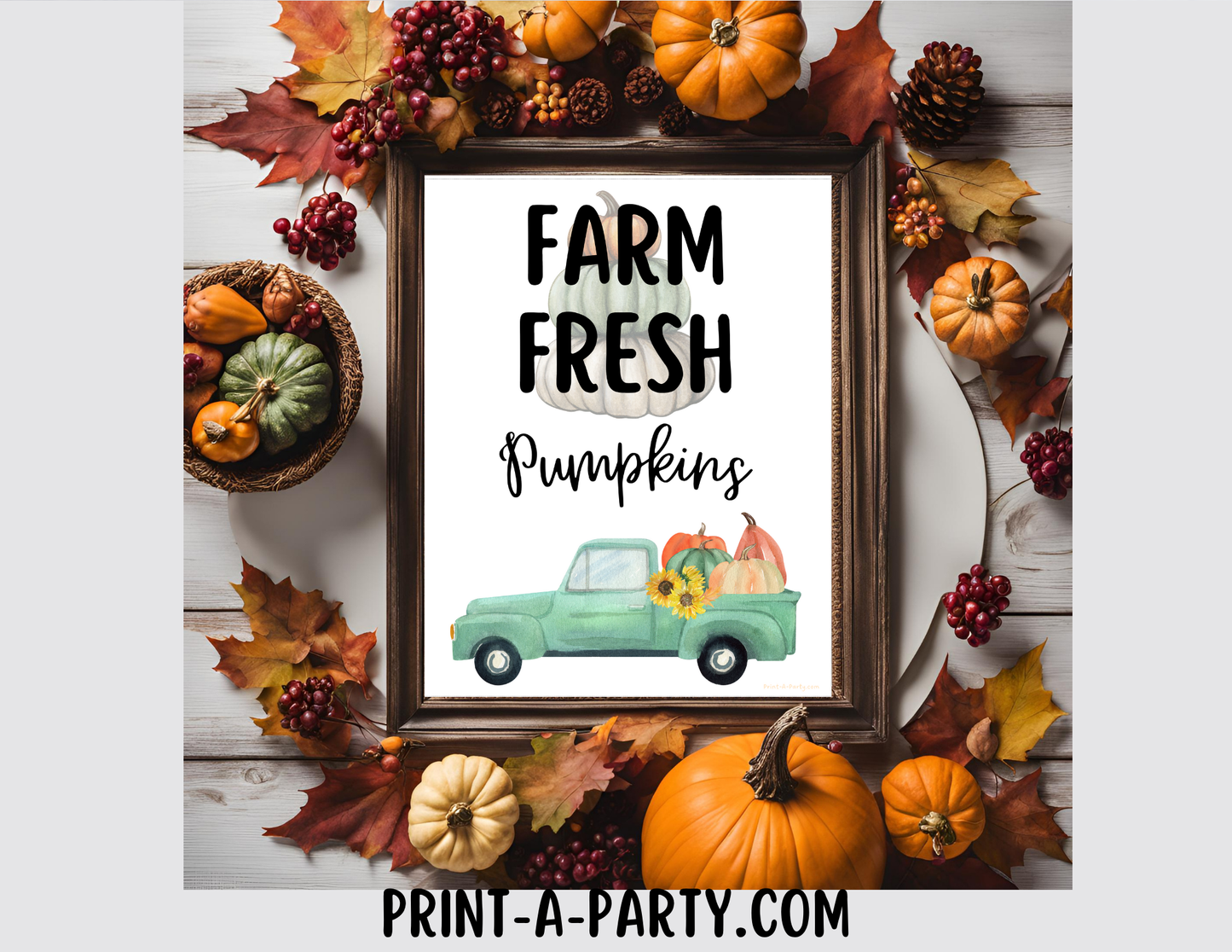 PRINTABLE QUOTE | Instant Art | Word Art | Farm Fresh Pumpkins | Farmhouse Decor | Fall | Word Art | Home Decor