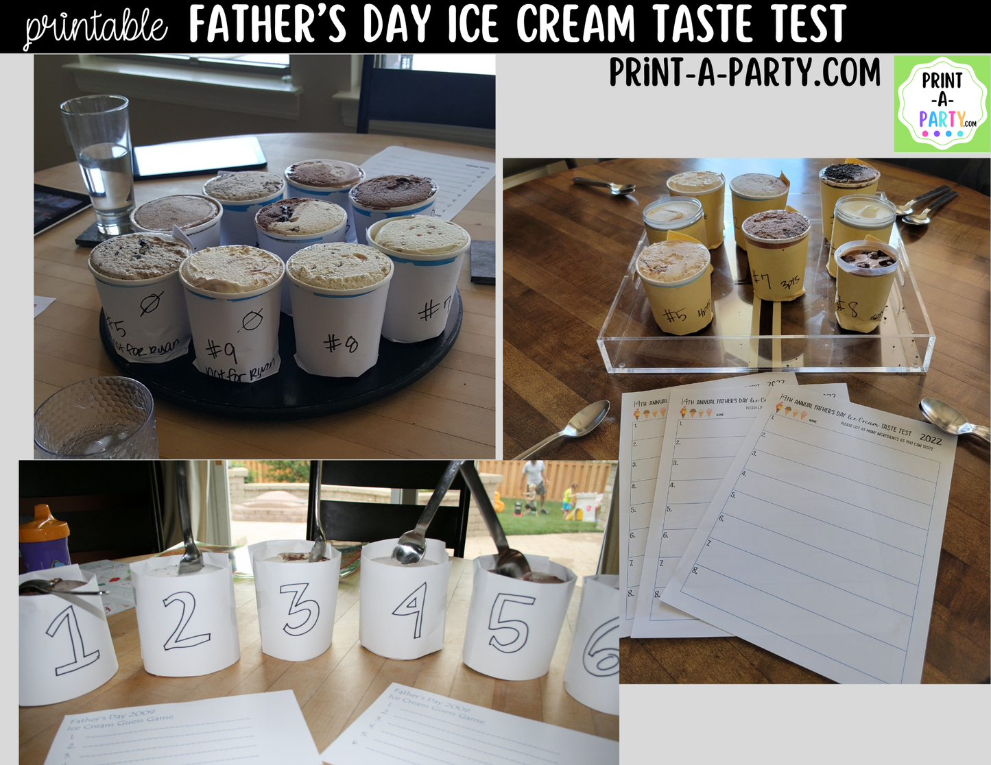 Father's Day Activity - Ice Cream Taste Test Printable - FREE INSTANT DOWNLOAD