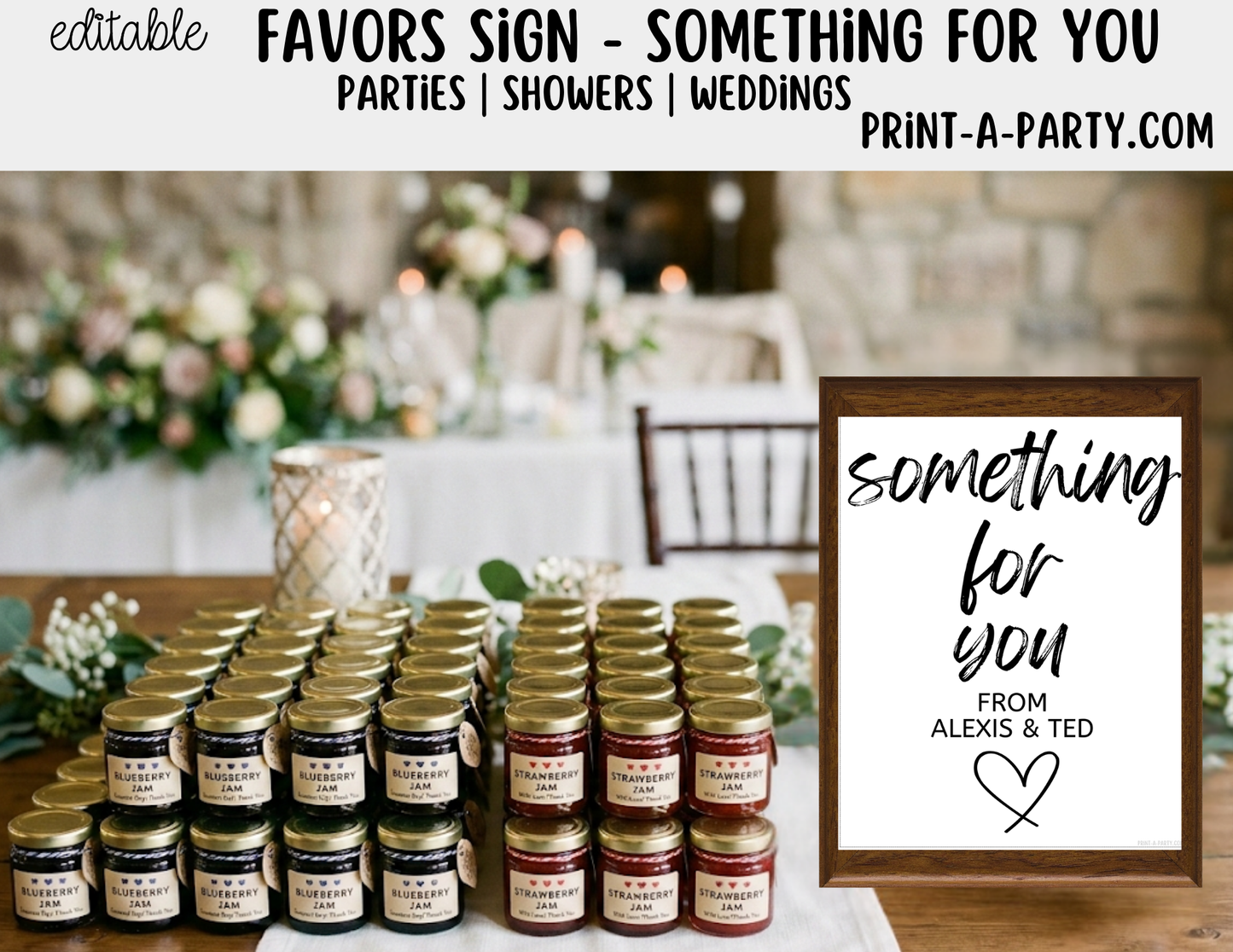 Editable Favors Sign (8x10) Something For You – Canva Printable Template
