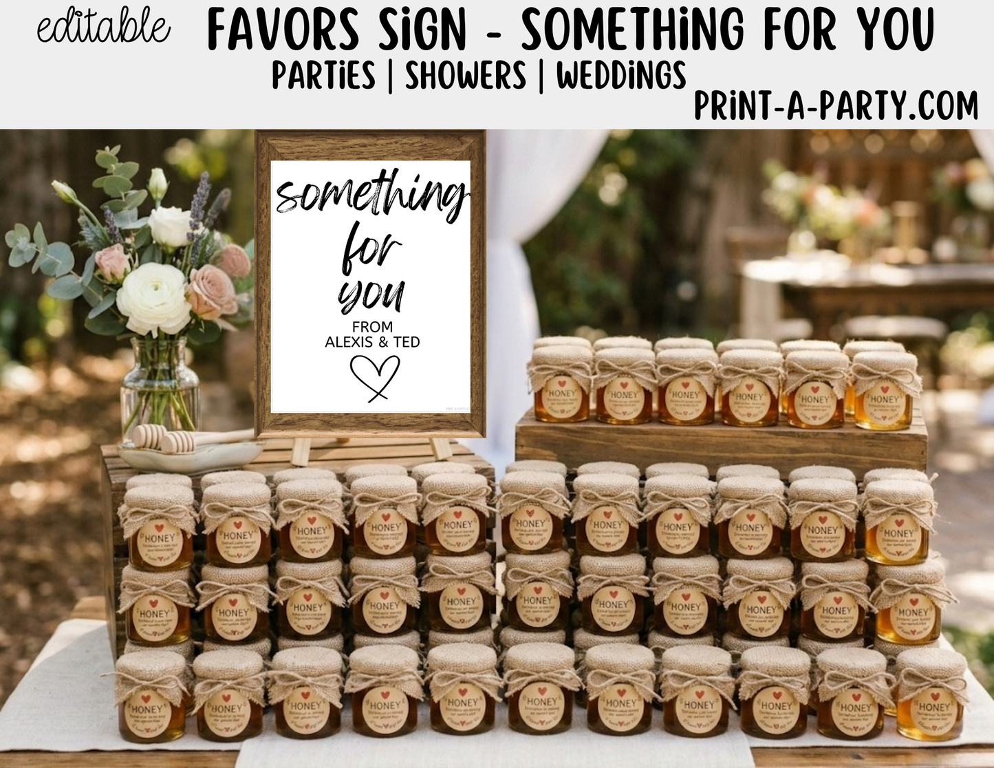 Editable Favors Sign (8x10) Something For You – Canva Printable Template