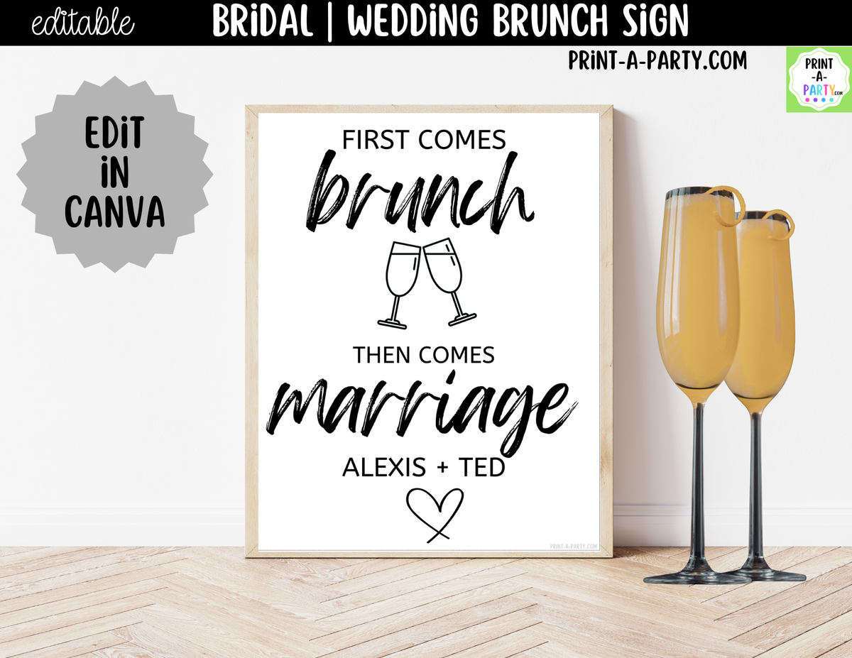 Editable Brunch Sign Canva Template – Printable 8x10