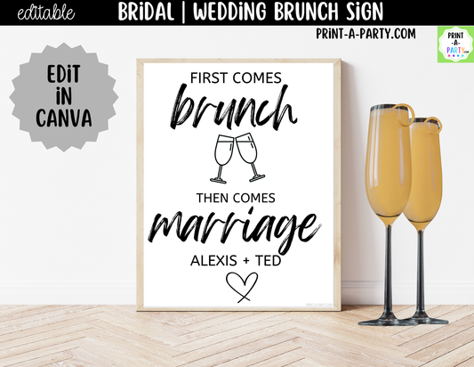 Editable Brunch Sign Canva Template – Printable 8x10