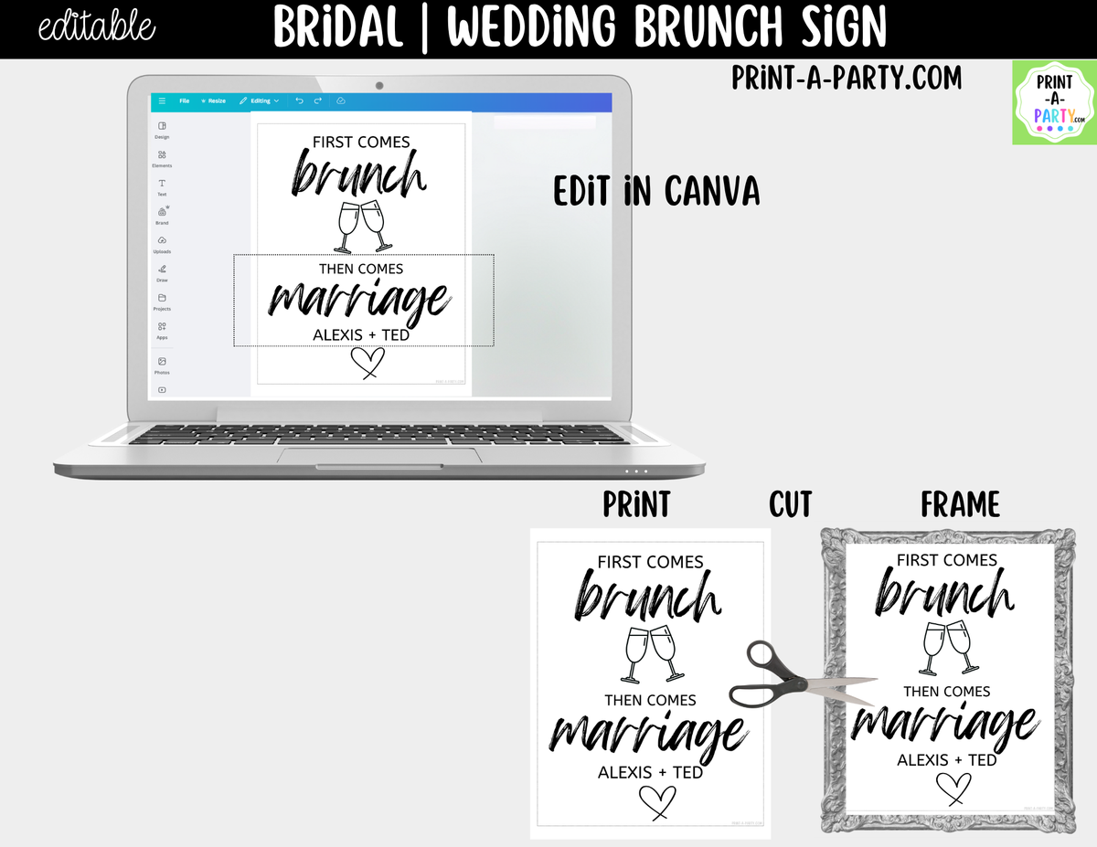 Editable Brunch Sign Canva Template – Printable 8x10