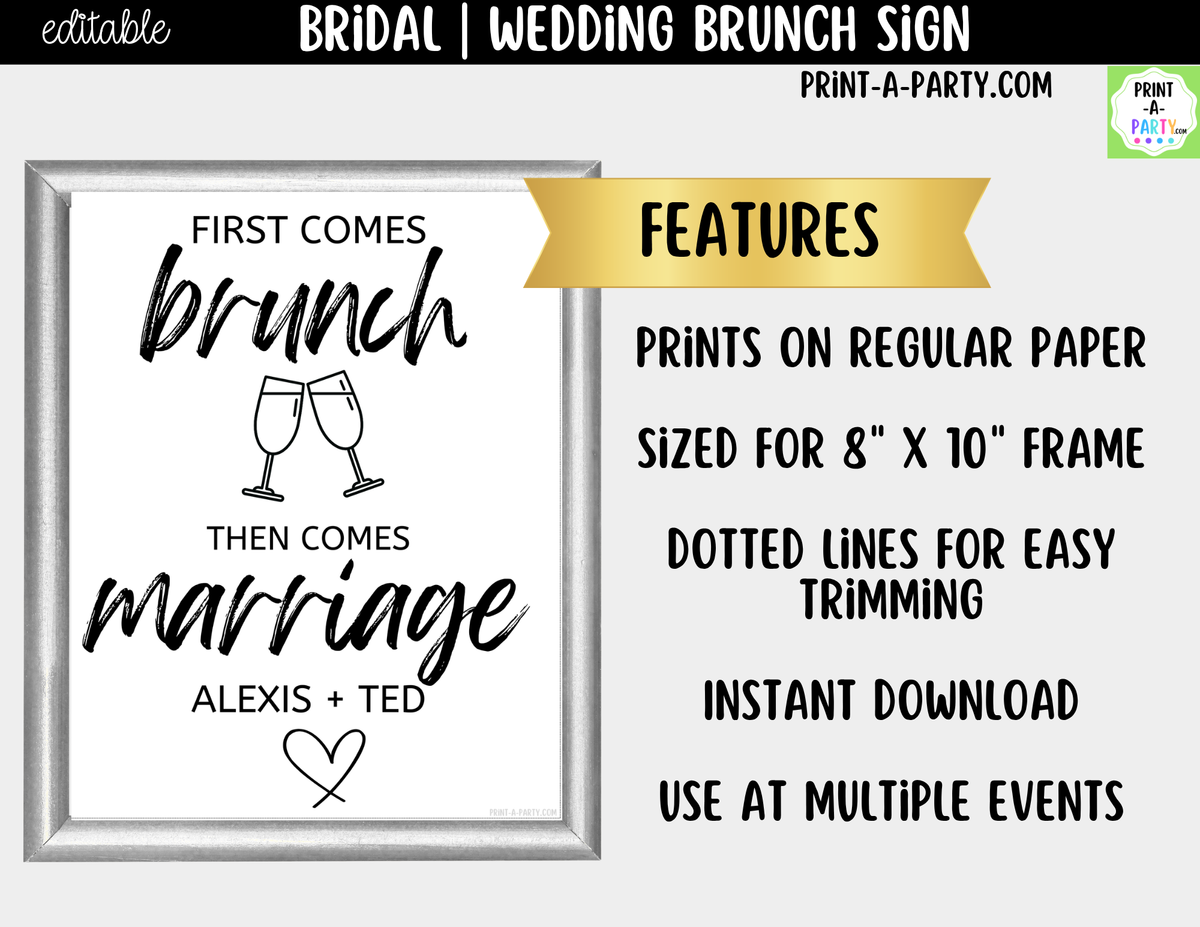 Editable Brunch Sign Canva Template – Printable 8x10