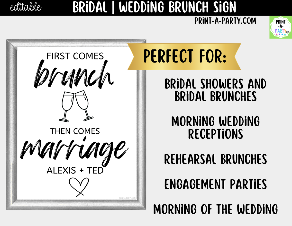 Editable Brunch Sign Canva Template – Printable 8x10