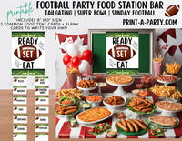 FOOTBALL PARTY FOOD Setup EDITABLE and PRINTABLE | Food Station for Party | Food Bar for Party |  Football Party Sign | Football Party Labels | Superbowl Party | Football tailgating | Printable