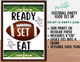 FOOTBALL PARTY FOOD Setup EDITABLE and PRINTABLE | Food Station for Party | Food Bar for Party |  Football Party Sign | Football Party Labels | Superbowl Party | Football tailgating | Printable