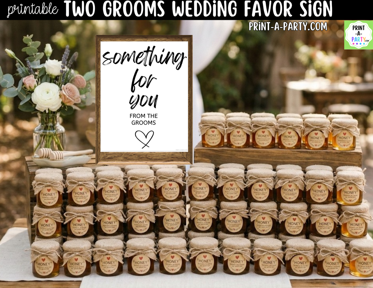 Two Grooms Wedding Favor Sign Printable | Something for You