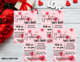 VALENTINE PARTY EDITABLE INVITATION: GALENTINES GIRLS WINE NIGHT INVITATION - EDITABLE PRINTABLE | Valentine's Day Party Invite | Valentine Party Customization | Valentine Wine Night