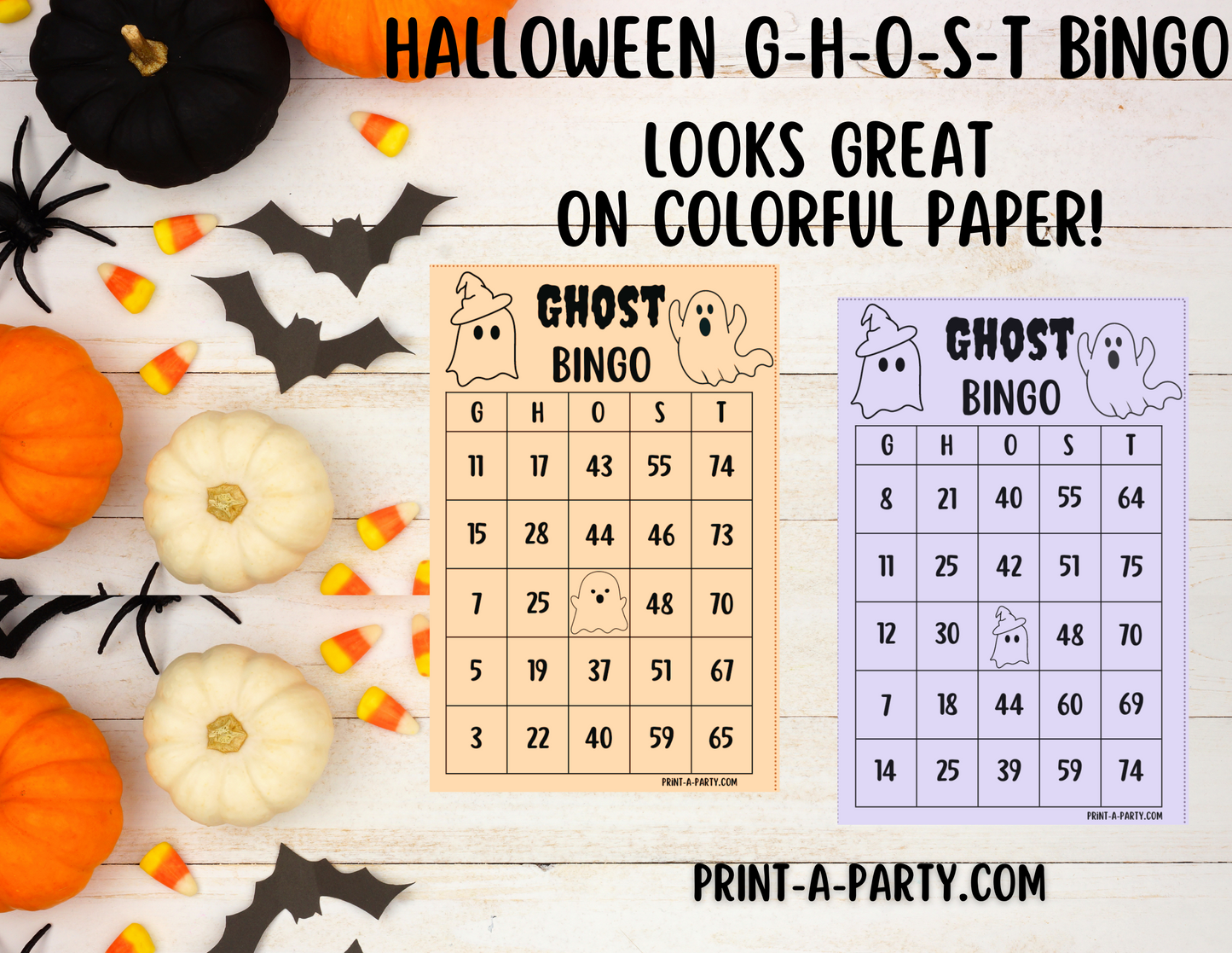 BINGO: Halloween Ghost Bingo Game | G-H-O-S-T Bingo Game | Halloween Party Idea | Halloween Classroom Party | Halloween Activity | Halloween Fun