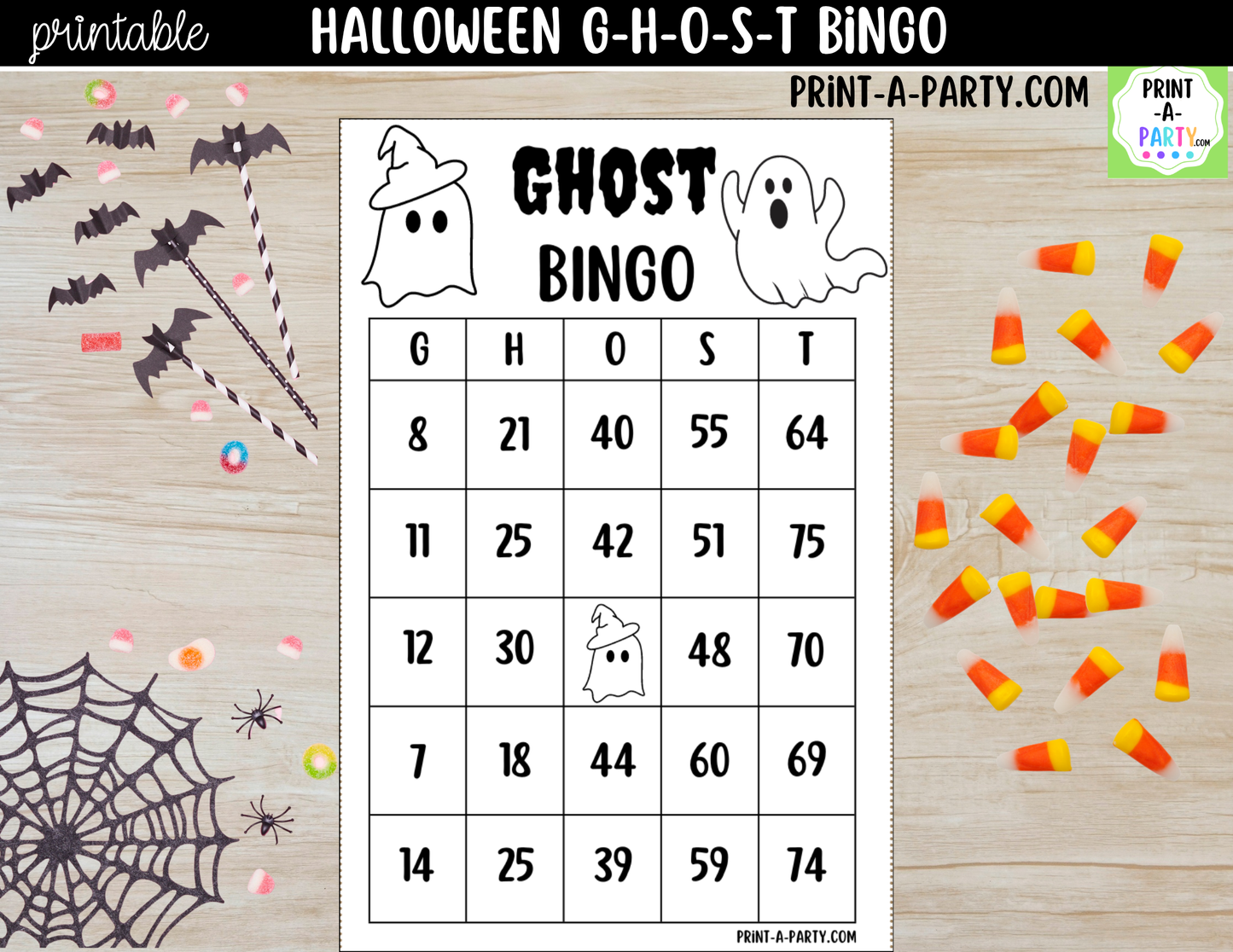 Halloween Bingo Game Printable | Ghost Party Game | Bingo Cards & Call Sheet