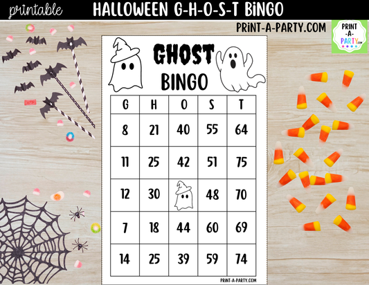 Halloween Bingo Game Printable | Ghost Party Game | Bingo Cards & Call Sheet