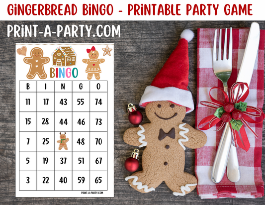 BINGO: Printable Gingerbread Bingo Game – Christmas Party Activity for Kids, Adults, and Classrooms