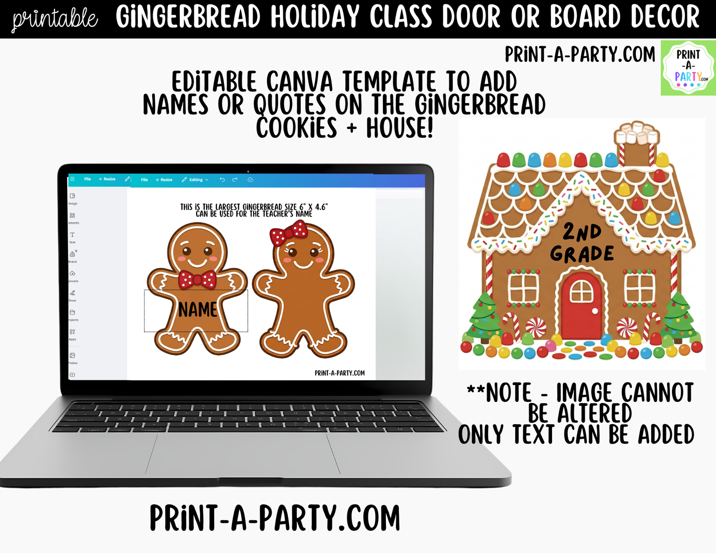 Gingerbread Printable Holiday Classroom Decor Kit for Doors, Boards, Hallways - Smart Cookie Crew