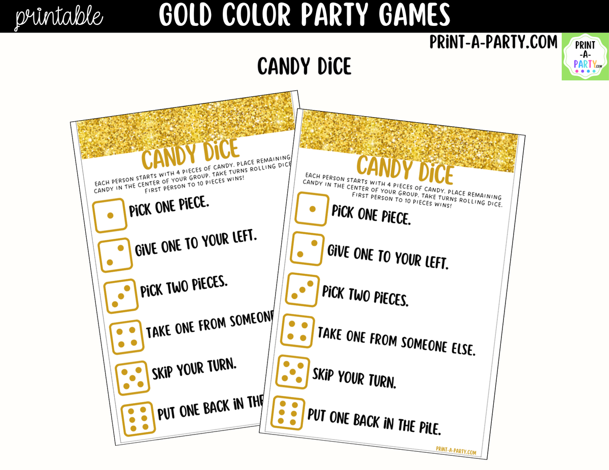 Gold Party Games Printable
