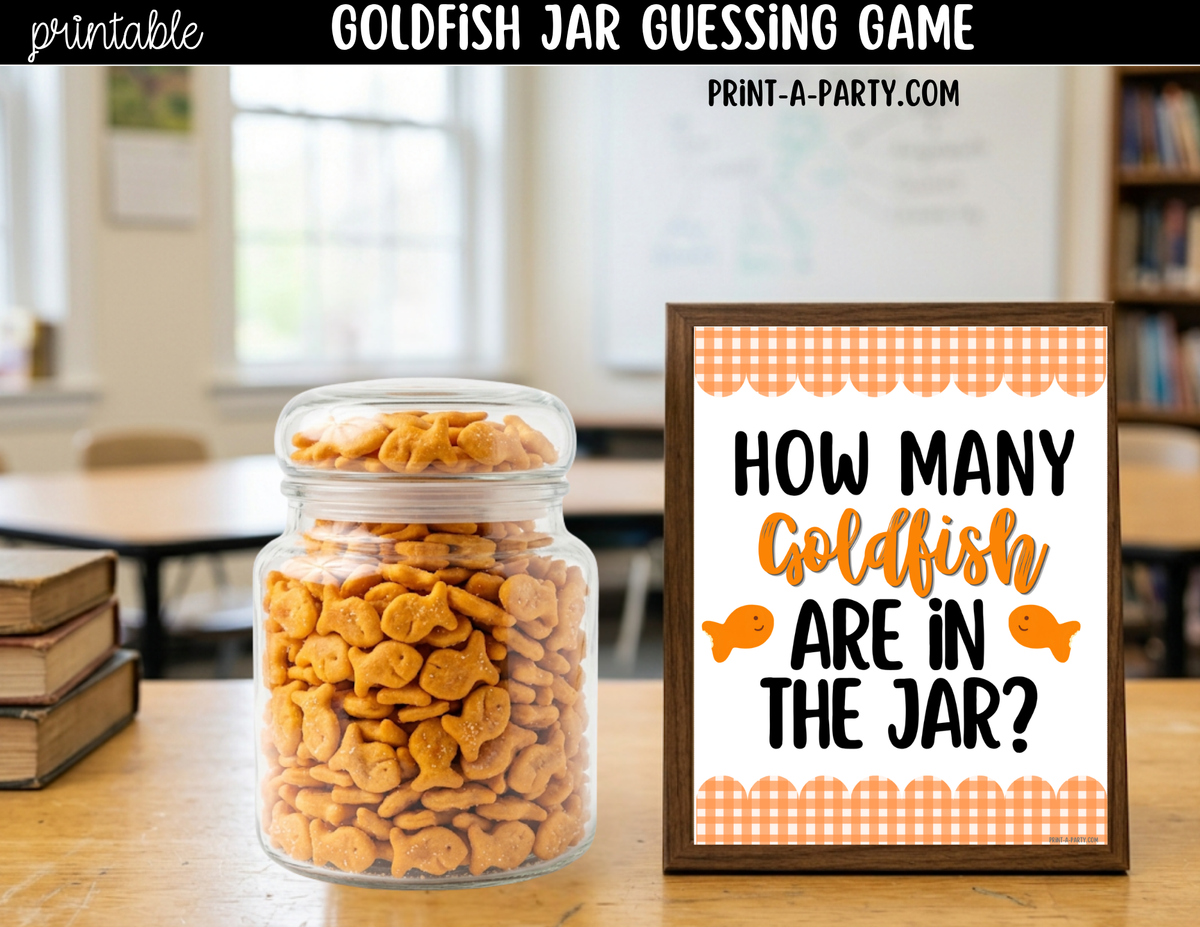 Goldfish Jar Guessing Game Printable – Sign & Guess Cards