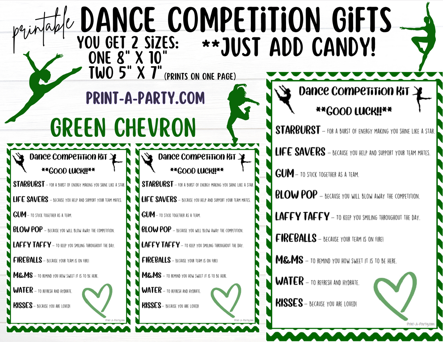 DANCE Competition Gift | Candy Gram Kit Letter | Dance Contest | Chevron | Dance Gifts - INSTANT DOWNLOAD