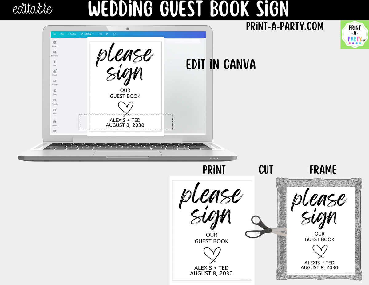 Editable Guest Book Sign – Please Sign Our Guest Book | 8x10